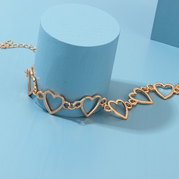 **OSANNA* Gold Hollow Heart Shape Chain Bracelet - Picture 6 of 7